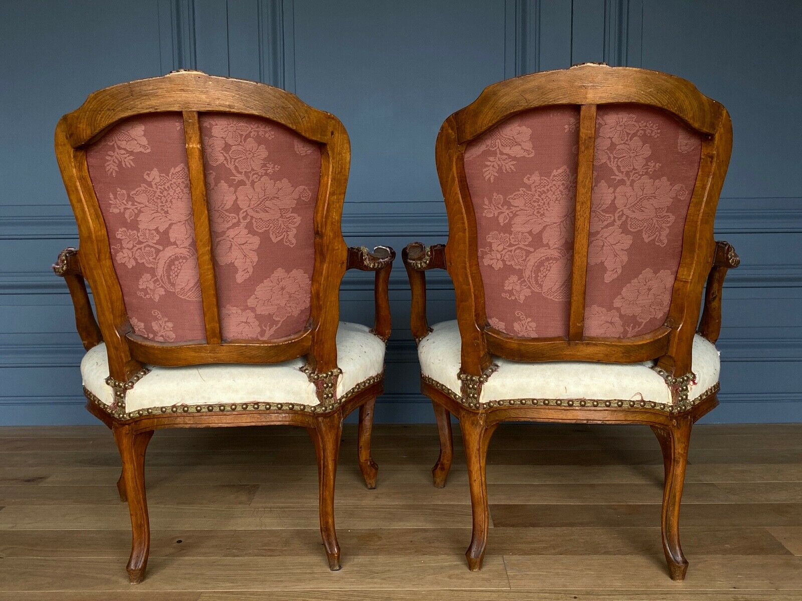 SUITE 4 ARMCHAIRS FRENCH PARIS LOUIS XV ERA STAMP FALCONET