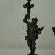 Silver bronze torch pair Paul Dubois