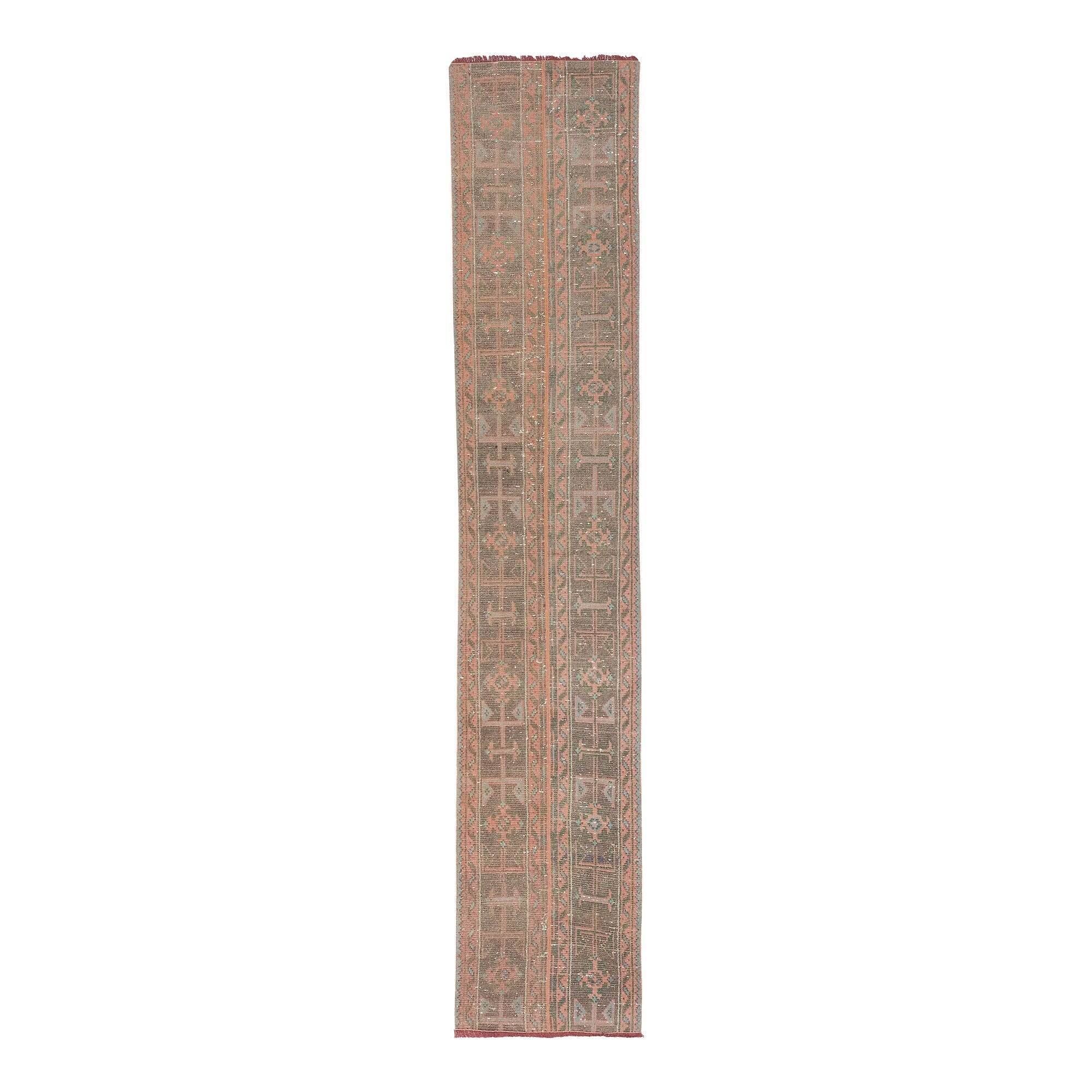 Vintage Turkish hallway rug 59x291 cm