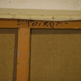 Oil painting on canvas in post-impressionist figurative style, Canal Poirot, 20th century 1980.