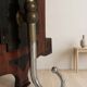 Vintage coat rack mid-century wooden rack with metal hooks, 55 × 40 × 92 cm