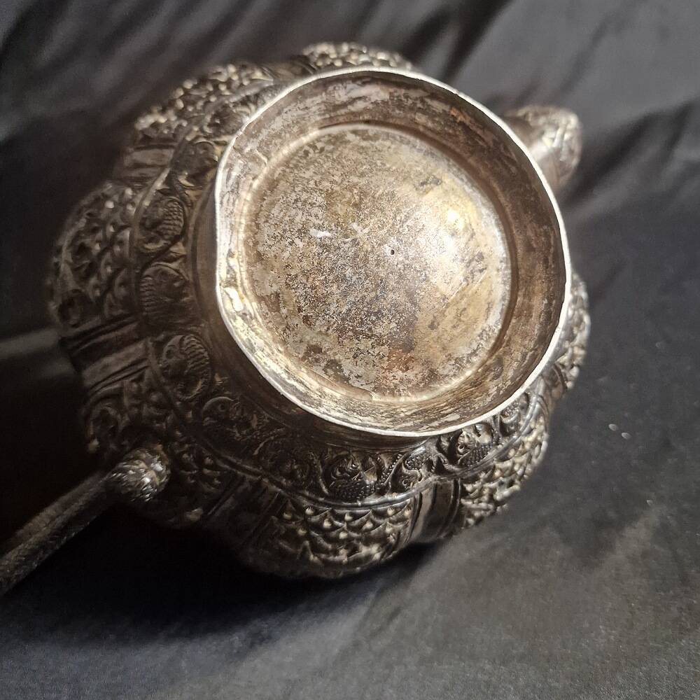 Solid silver teapot kutch India