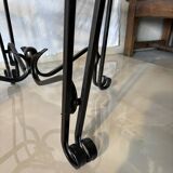 Pair of vintage wrought iron and glass side tables – Mediterranean style