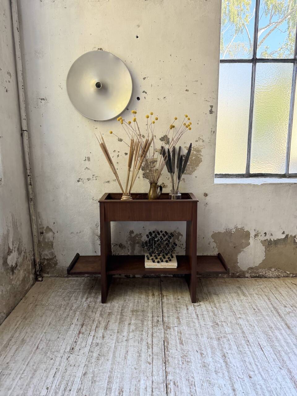 Jardinière années 50 palissandre constructiviste