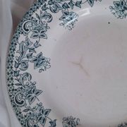 Set of 4 antique ironstone plates from Saint-Amand, "Jane" model.