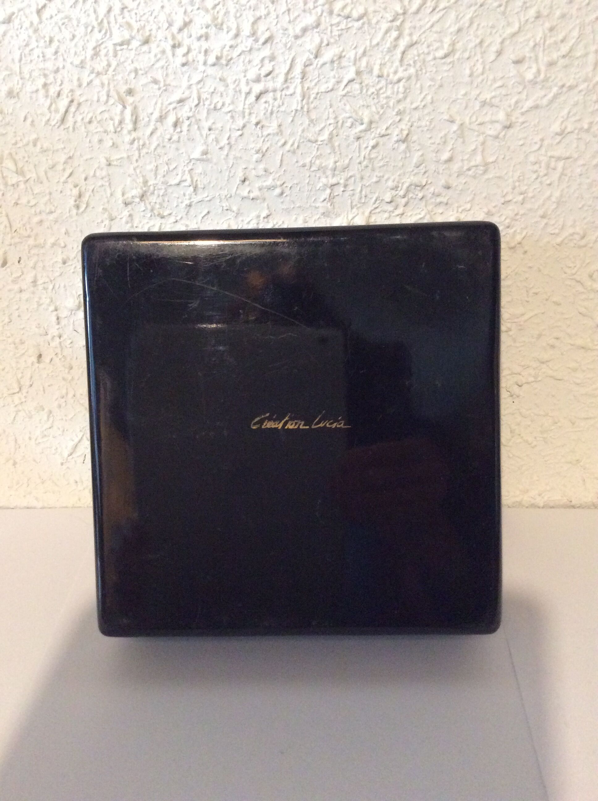 Vintage black lace-up box