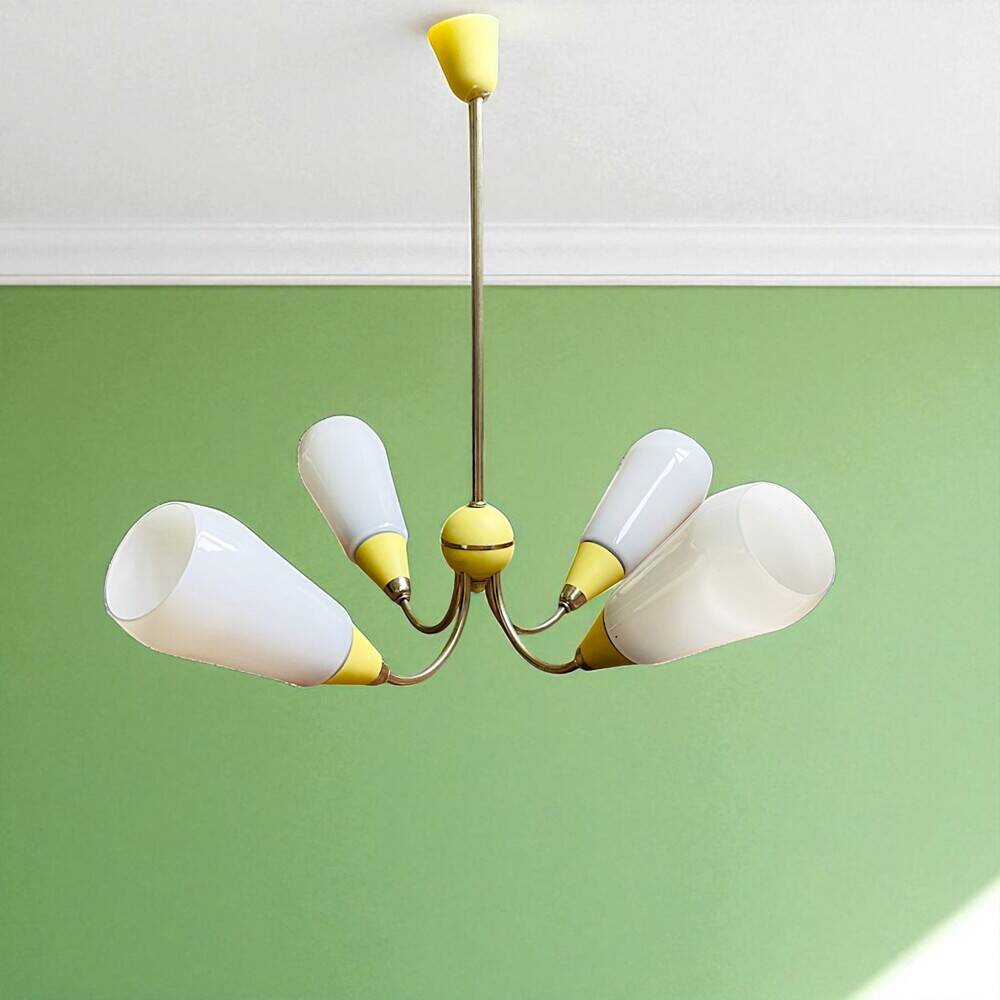 Mid Centiry Modern dining chandelier with 4 lights