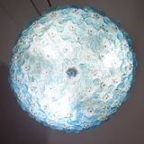Amazing Murano ceiling light blu rubino flower by Seguso for Venini, Italy
