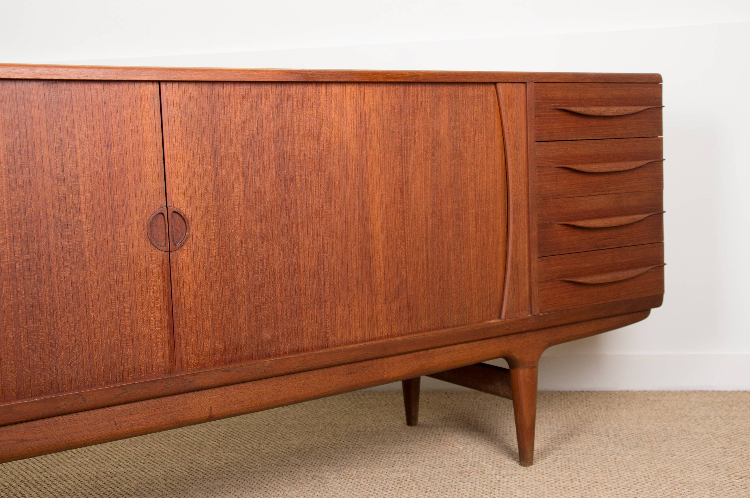 Large Danish sideboard in teak model U15 by Johannes Andersen 1965.