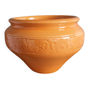 Plant pot, flower pot, planter in glazed terracotta