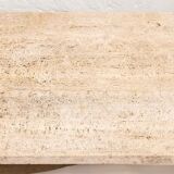 Console en métal chromé et travertin, italie, années 1970