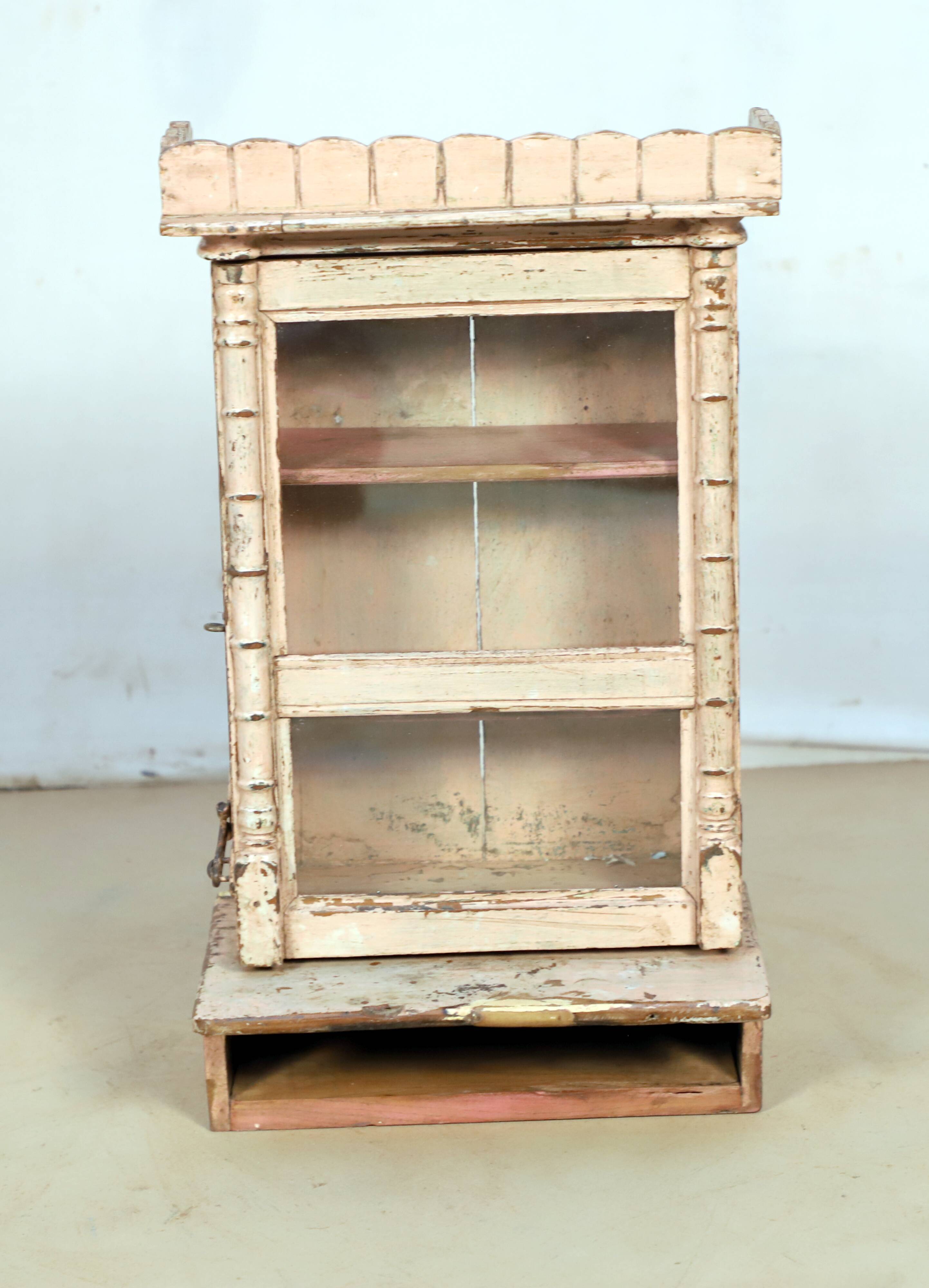 Medicine cabinet - shelf - Burmese teak wall display case