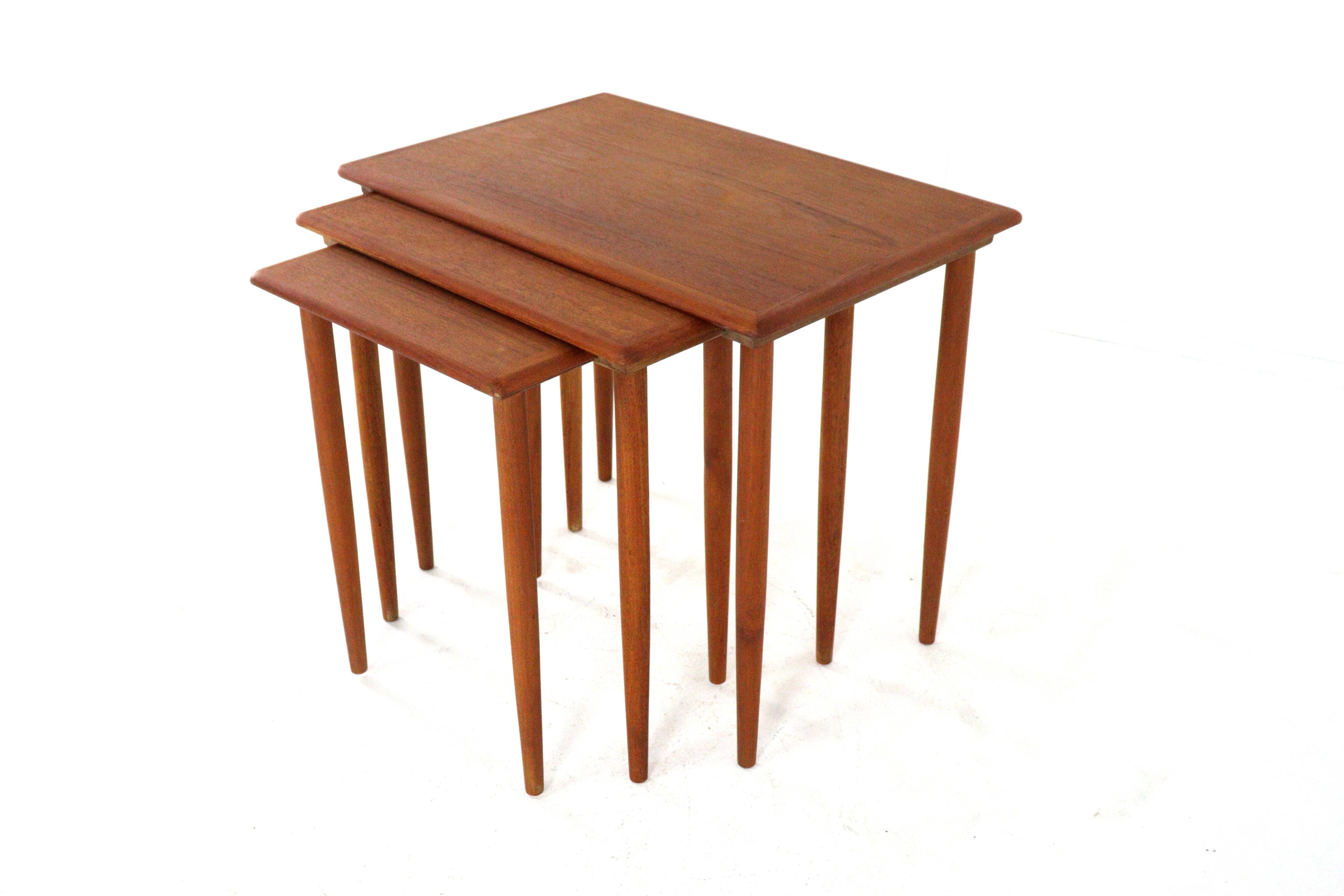 Set of 3 danish nesting tables - danish mid century modern design