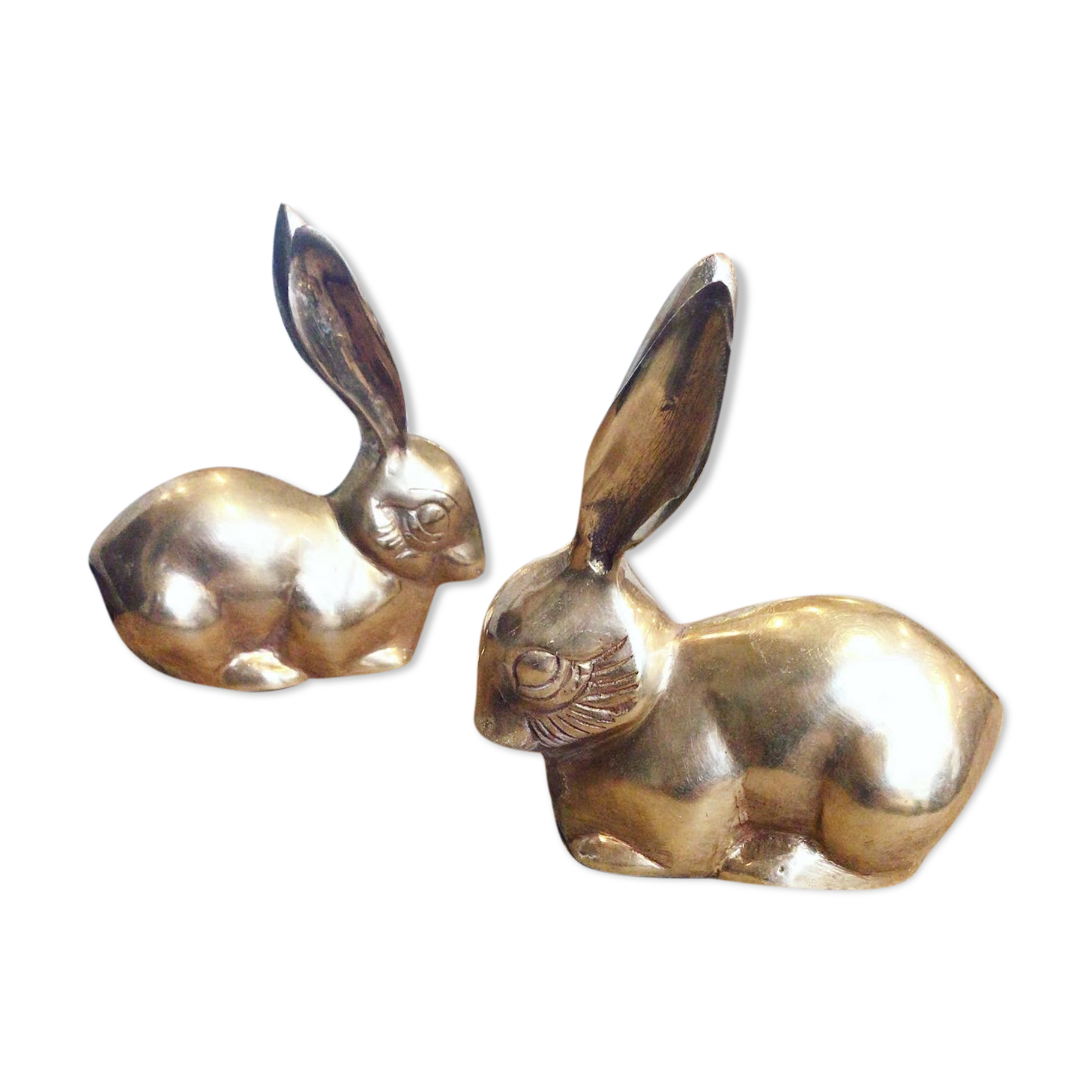 Couple of brass rabbits