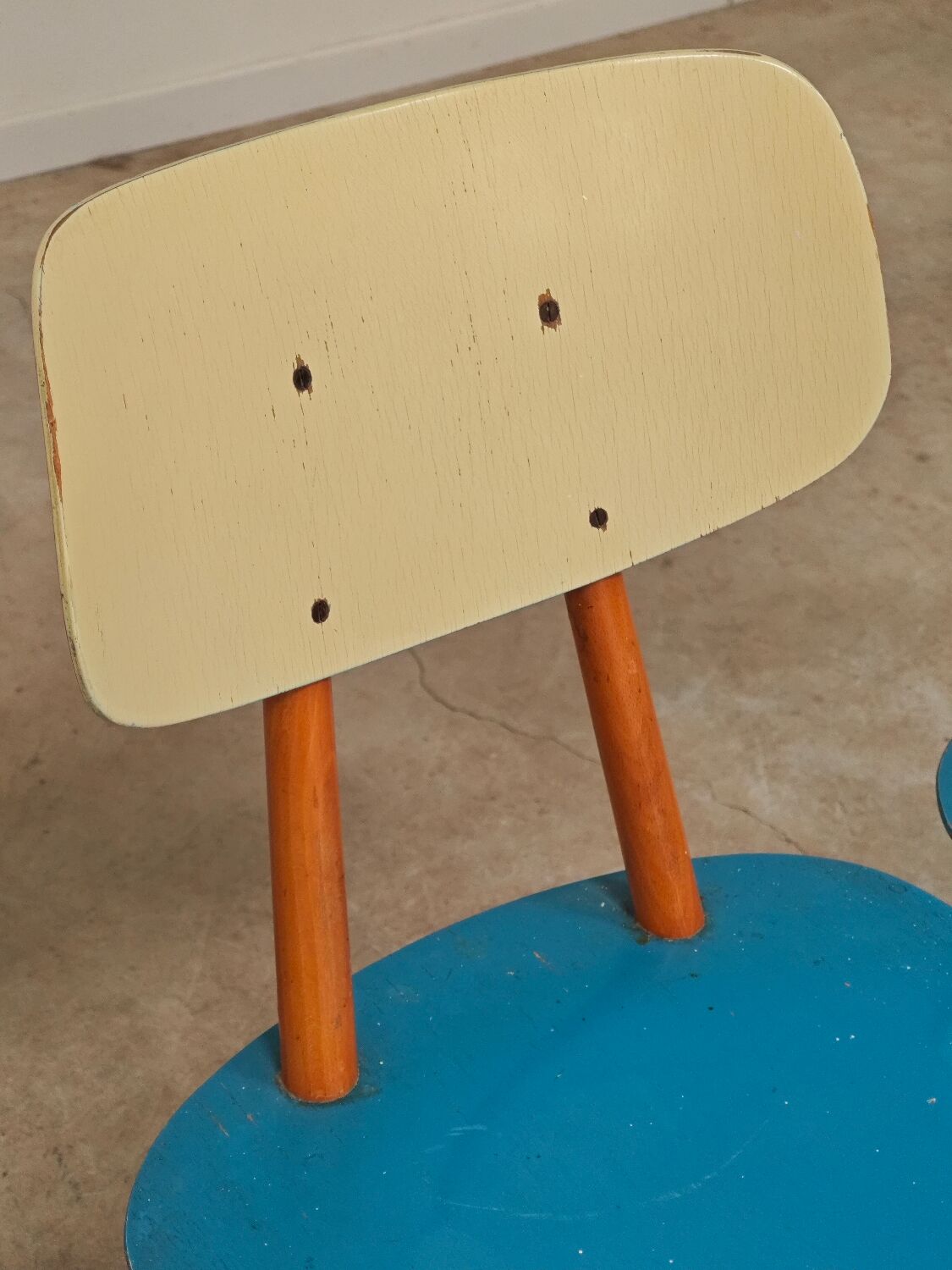 Set of 4 wooden chairs TON Bystrice Thonet blue