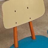 Set of 4 wooden chairs TON Bystrice Thonet blue