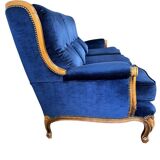 Vintage blue baroque sofa / three-seater / armchair