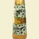 Roller vase – Vintage ceramic, speckled decor with gold highlights, perfect condition