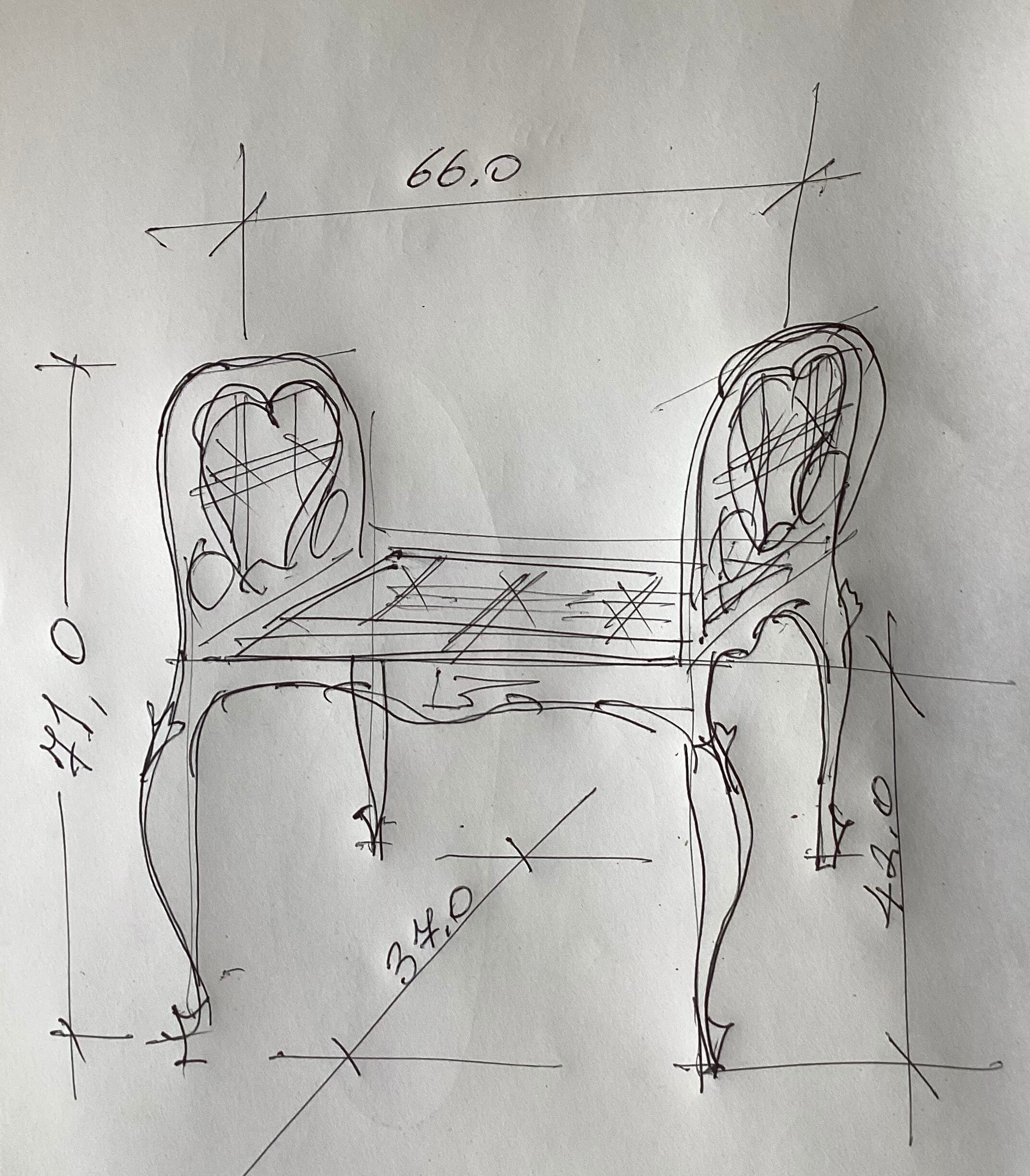 Bench in gilded wood seated in canning dimension: height -71cm- width -66cm-