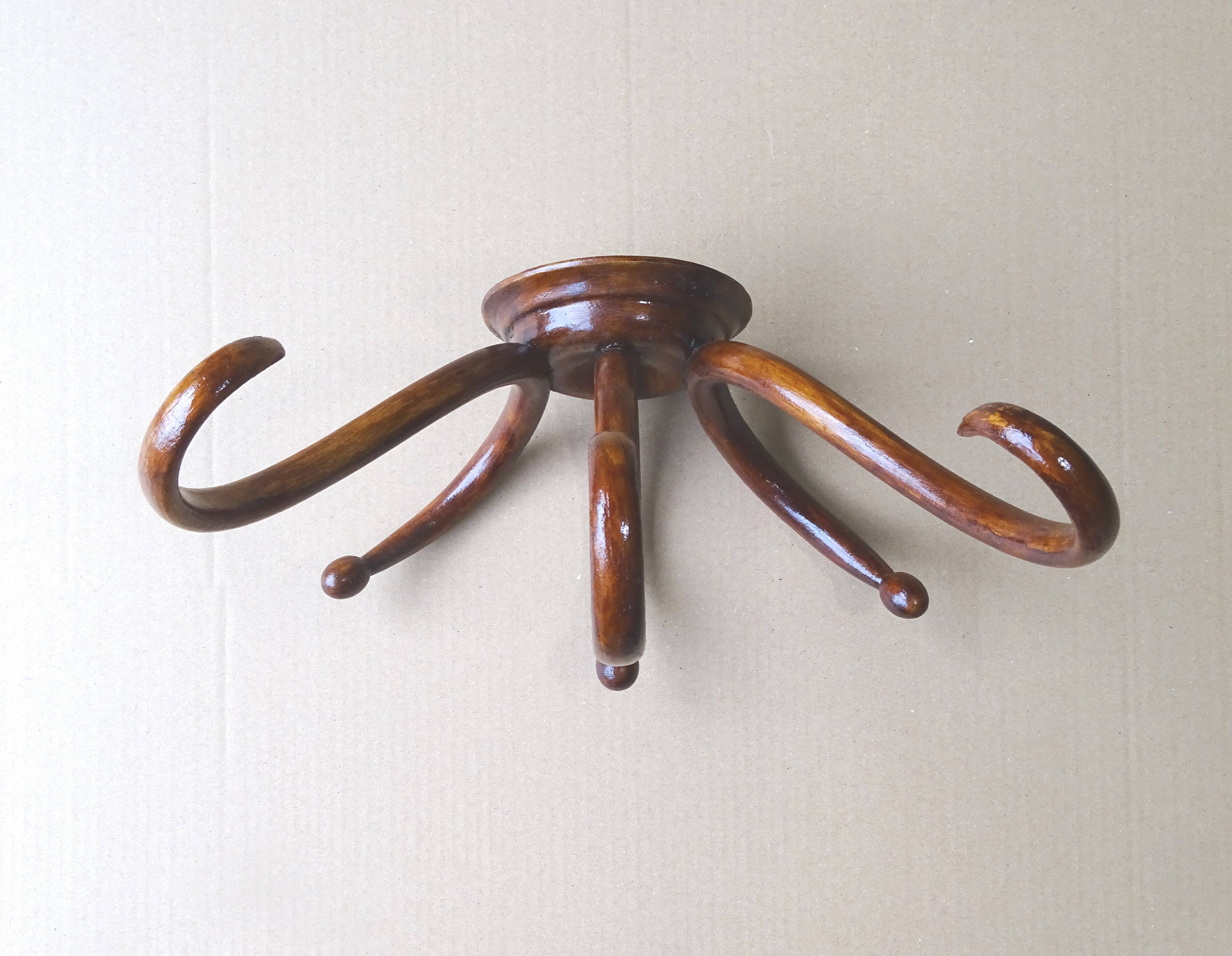Coat hanger/wall with 3 patères Kohn 1900