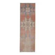1970s Turkish Oushak Handmade Wool Cotton Orange Runner Rug 81x265