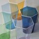 Set of six "Esagonali" glasses by Venini Murano, created by Carlo Scarpa.