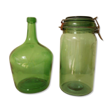 Set of demijohn and green Durfor preserves
