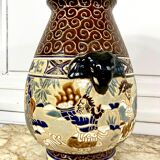 Glazed ceramic vase of the School of Bien-Hoa, Decorations of sages, circa 1930