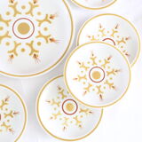 Longchamp dessert service, 10 plates and 1 dish, Vintage