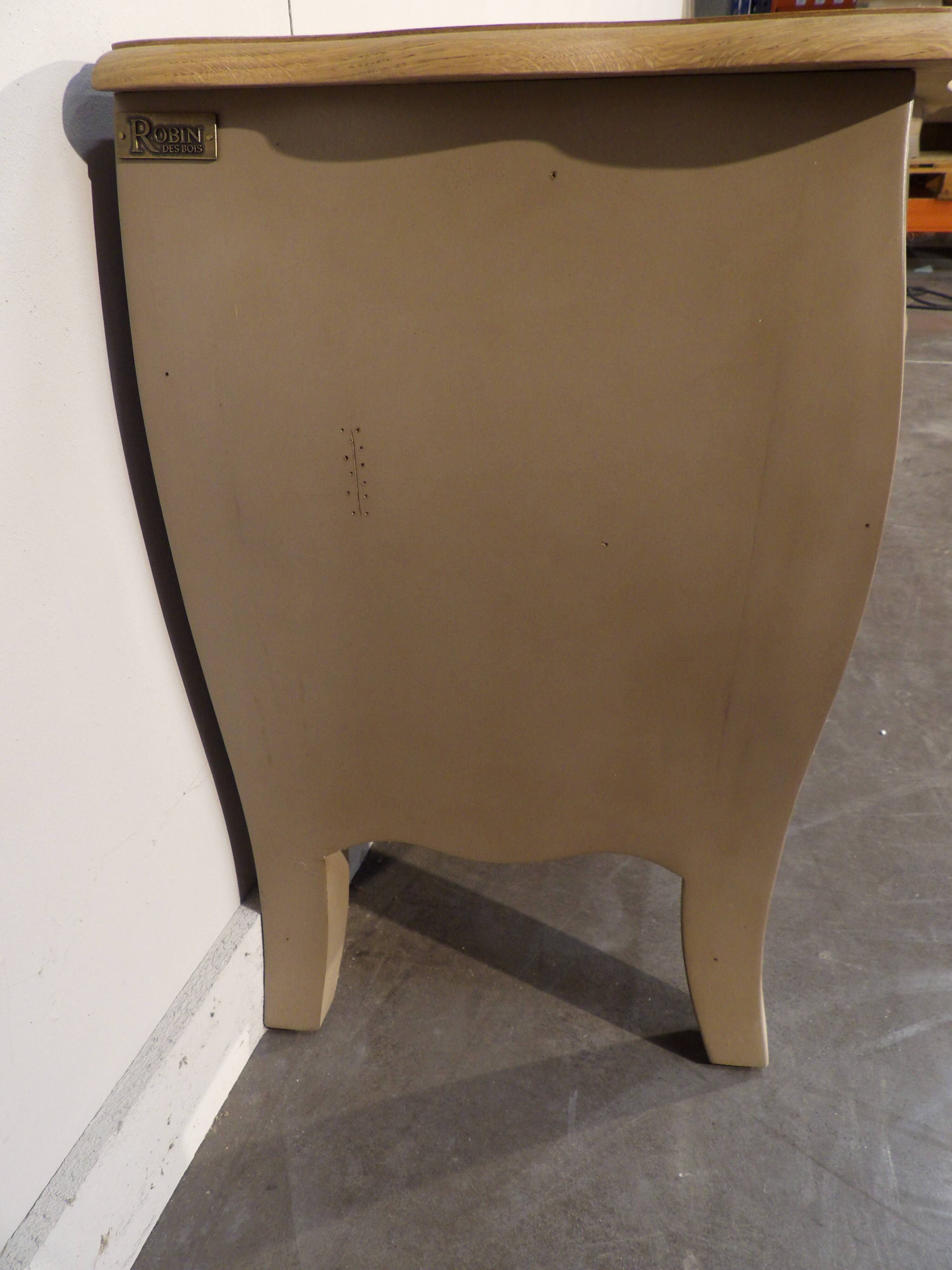 Wooden TV cabinet, 1 drawer, 2 storage spaces, Taupe patina