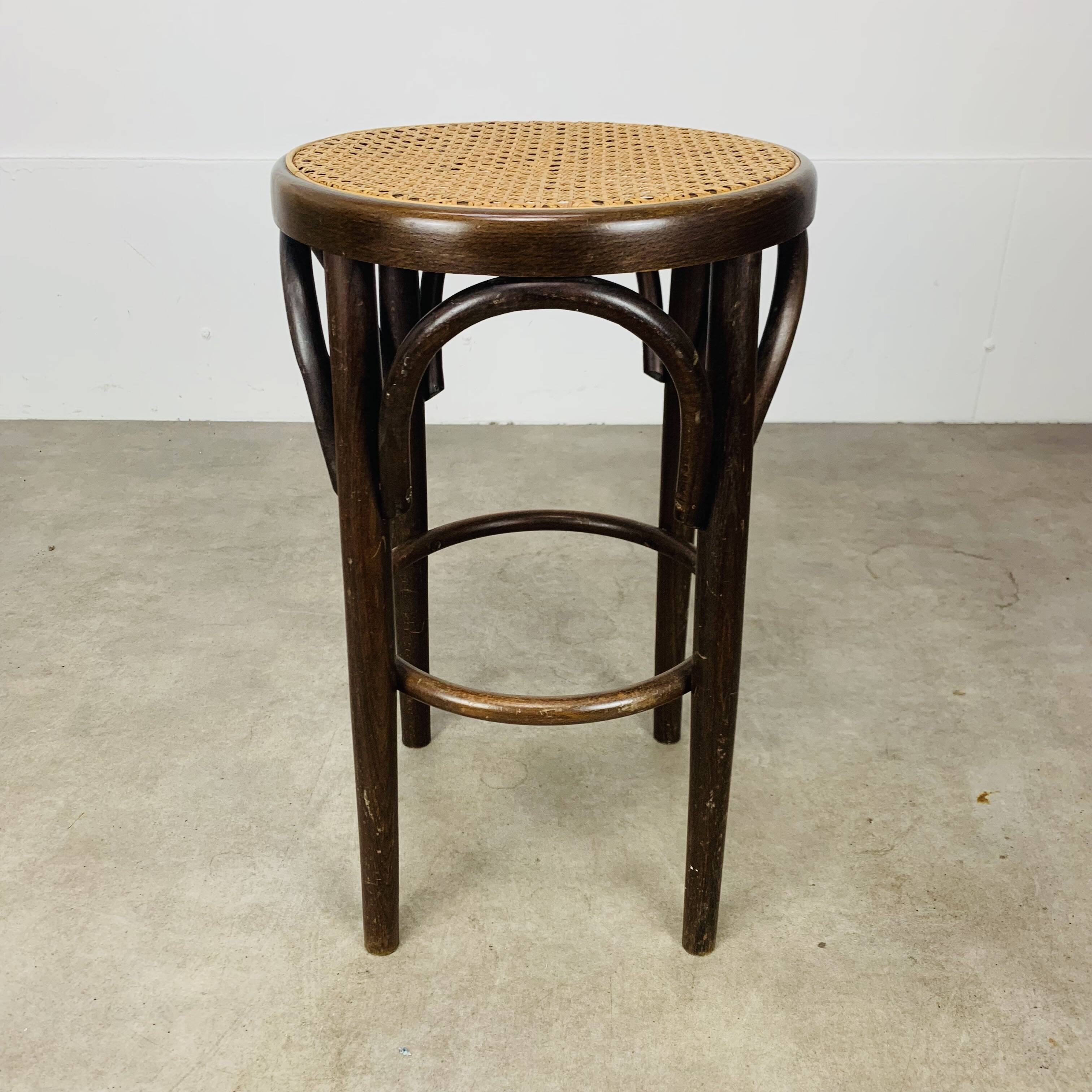 Cane and bentwood bistro stool