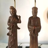 A Pair Of Wooden Lamps The Way of James Mont