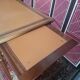 Louis XVI style desk, leather top, 3 drawers and writing tablets