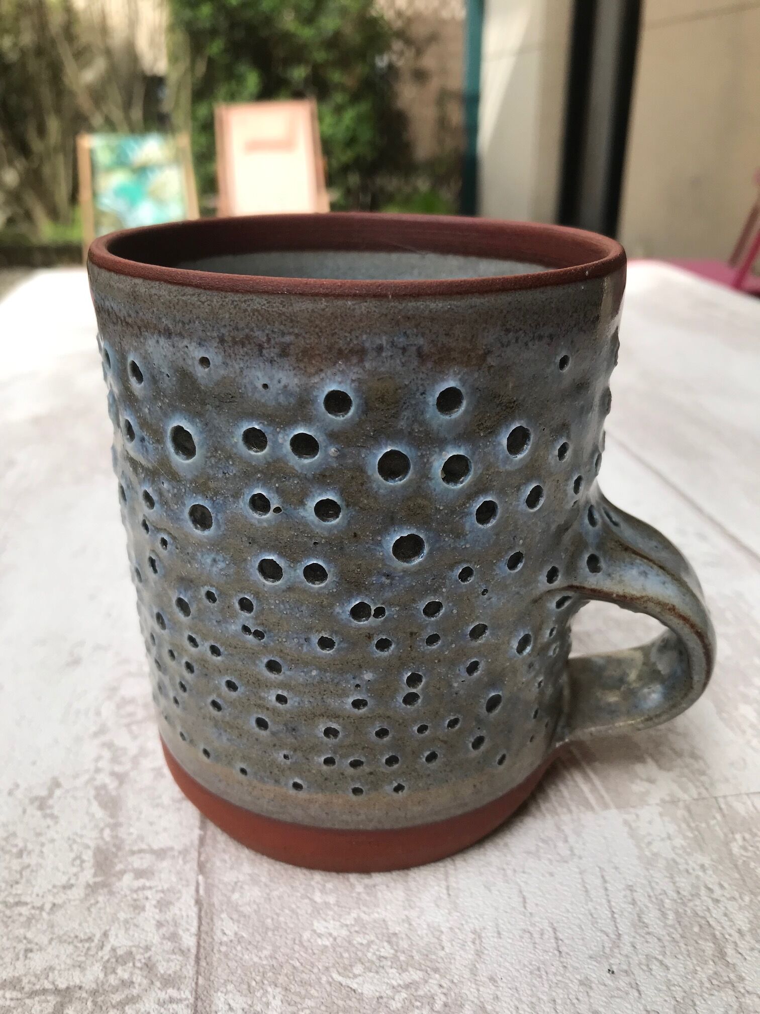 Signed vintage stoneware mug
