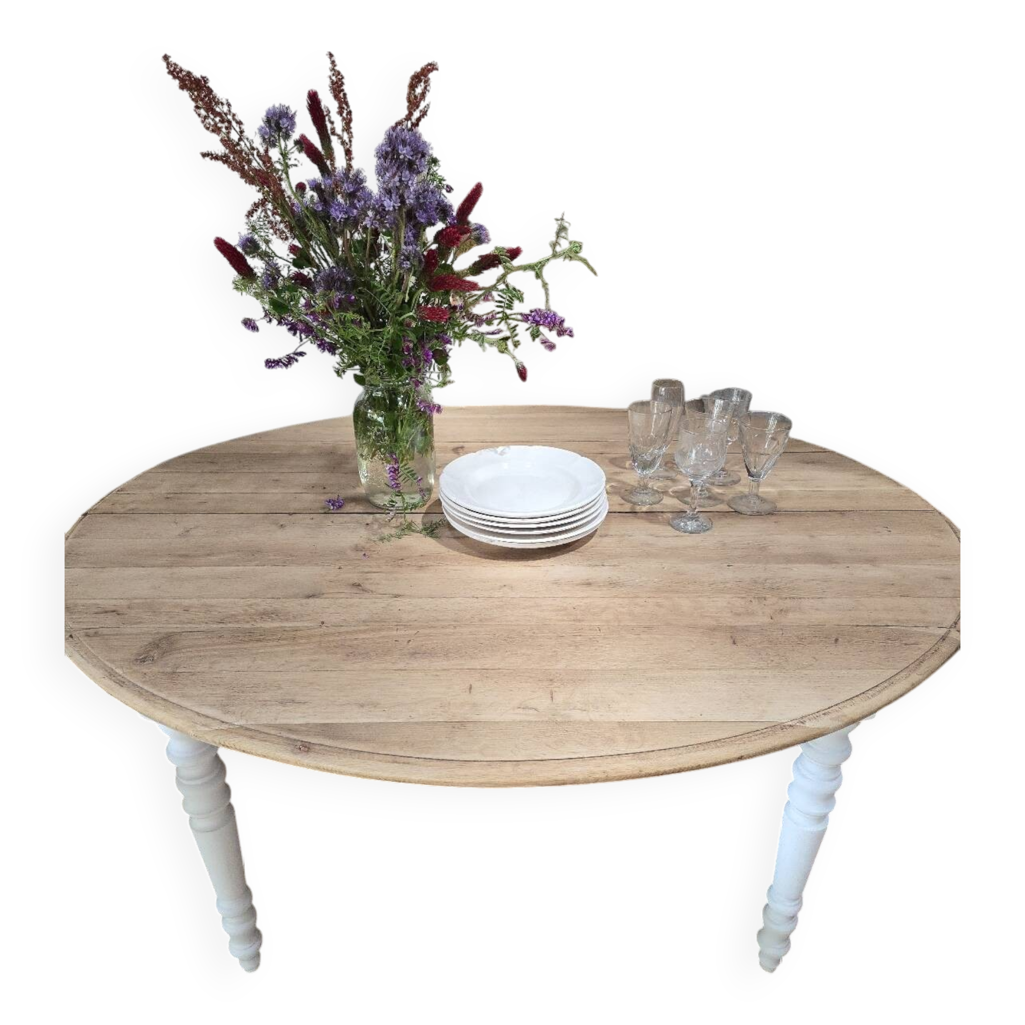 Table en chêne massif esprit campagne chic
