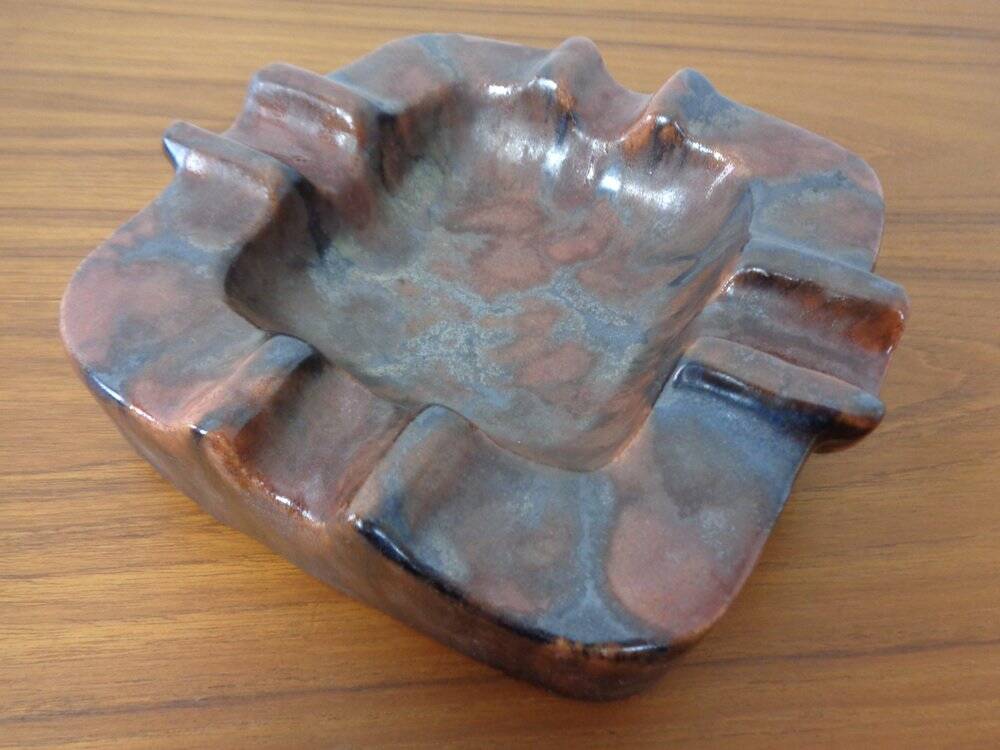 Brutalist ceramic ashtray, 1940s
