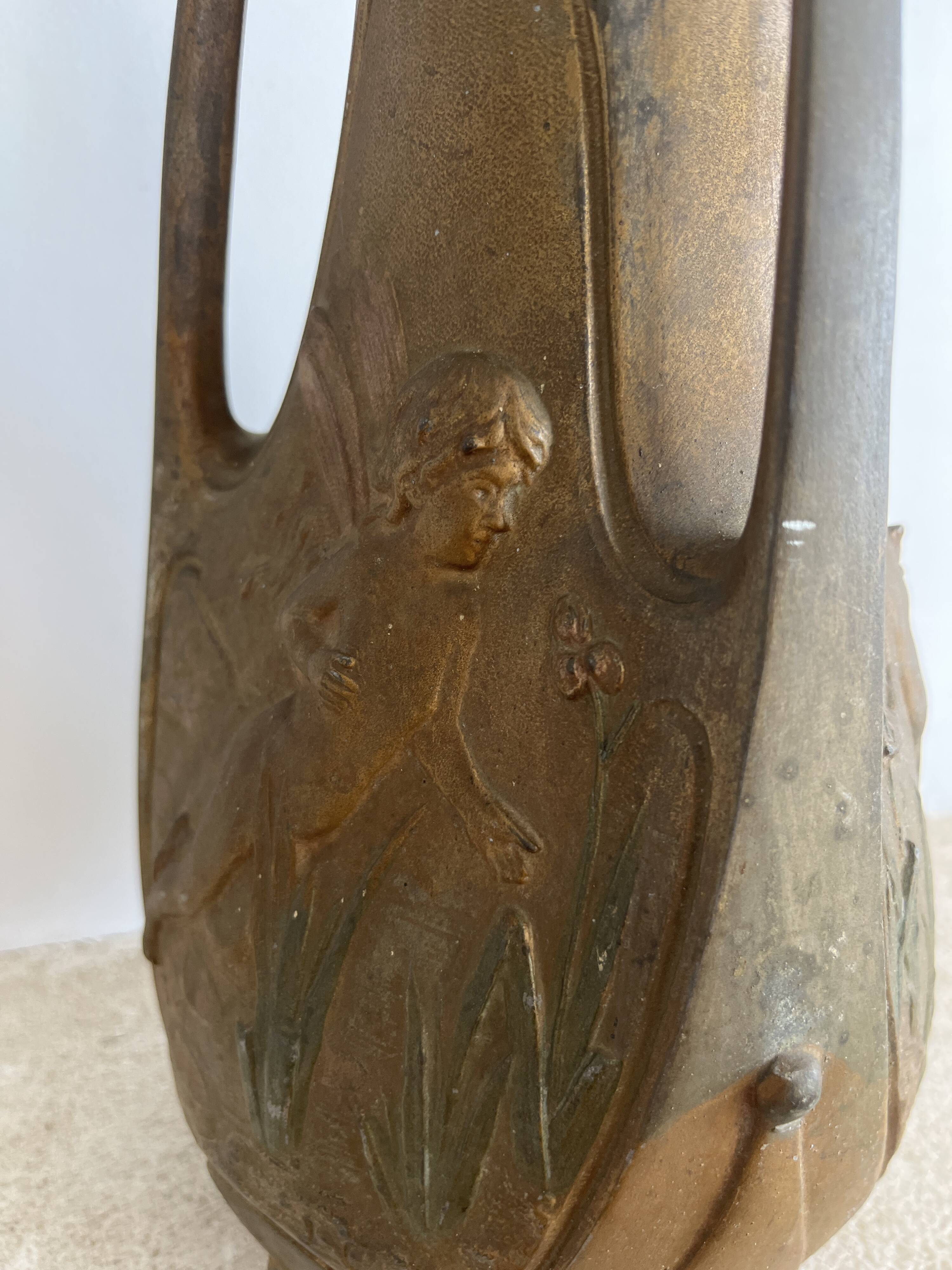 Art Nouveau tin vase