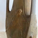 Art Nouveau pewter vase
