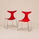 Gino Carollo x Ciacci Kreaty — Suite de quatre « Delfy » rouge — c. 1990