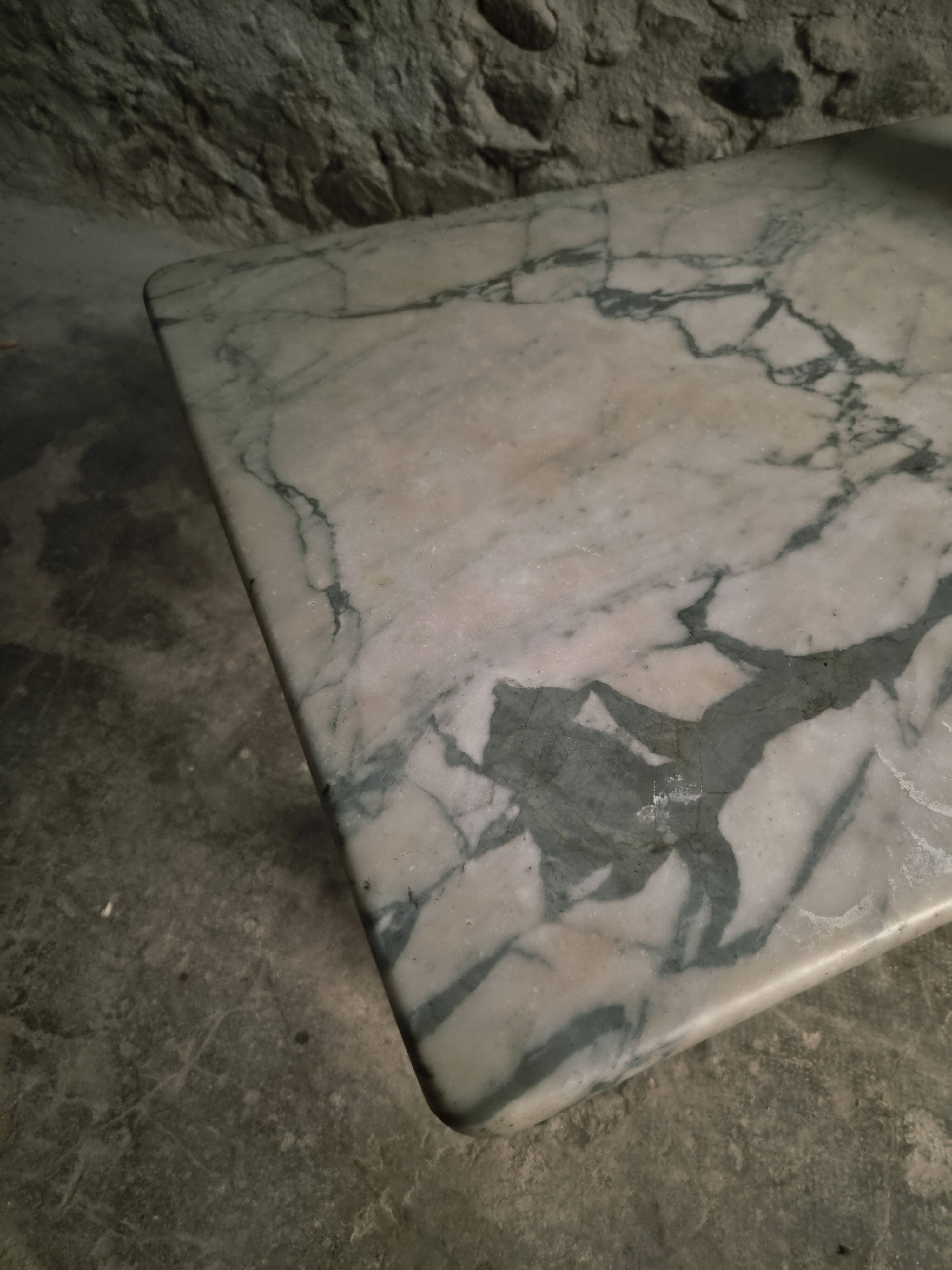 French bistro table made of marble with a cast iron base, 1920s–1930s.