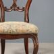 Set of 4 antique Louis-Philippe walnut chairs, upholstered seat, Italy, 19th century.