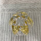 Vintage empty pocket ashtray in yellow chiseled glass or crystal