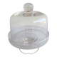 Old glass cake dome on a stand