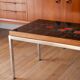 Table basse en céramique, teck & chrome, design, 1970