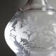 Antique engraved crystal carafe, floral decoration, Bohemia 19th-20th century.