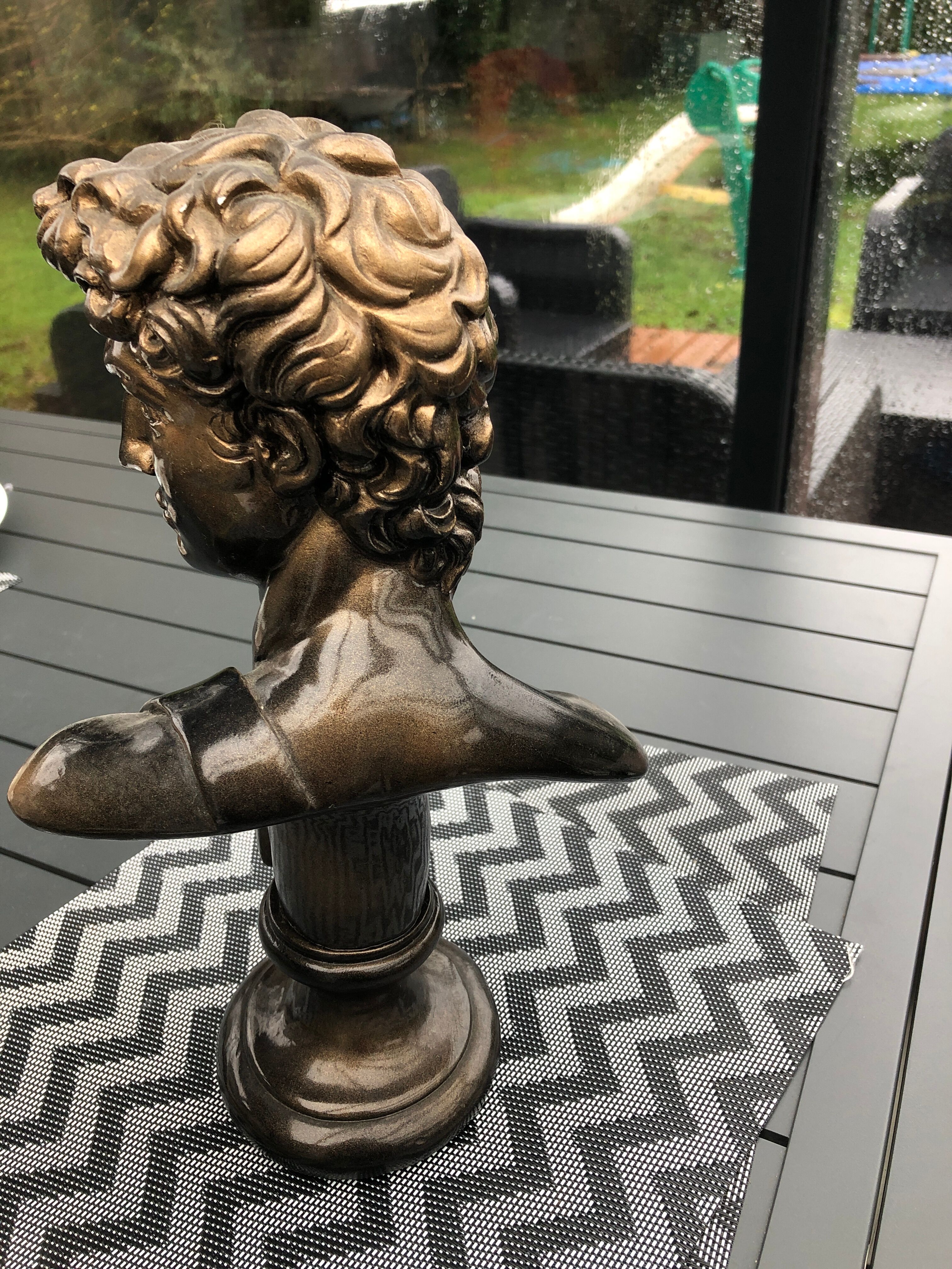 Plaster bust imitation bronze of David