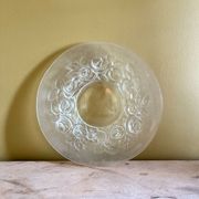 Plat en verre dépoli signée Verlys France