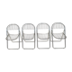 4 chaises pliantes métal chromé années 70