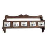 wooden shelf and desvres earthenware drawers