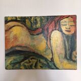 Table nude woman lying 30X40